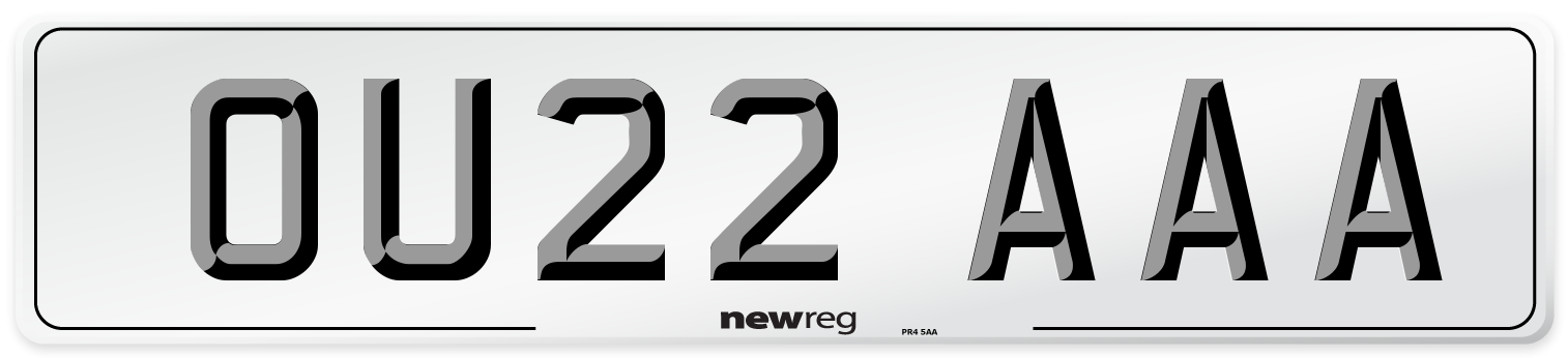 OU22 AAA Number Plate from New Reg